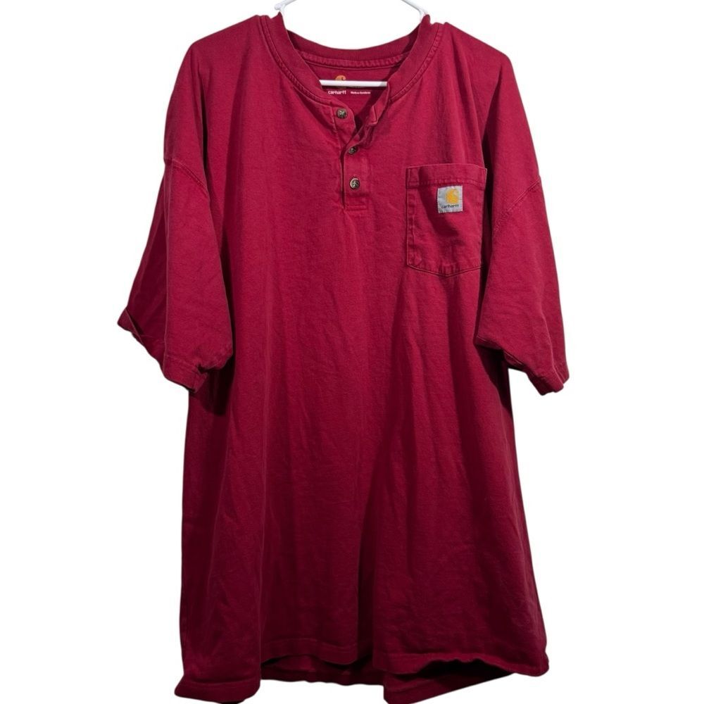 Carhartt Red Cotton Mid Weight Short Sleeve T-Shirt